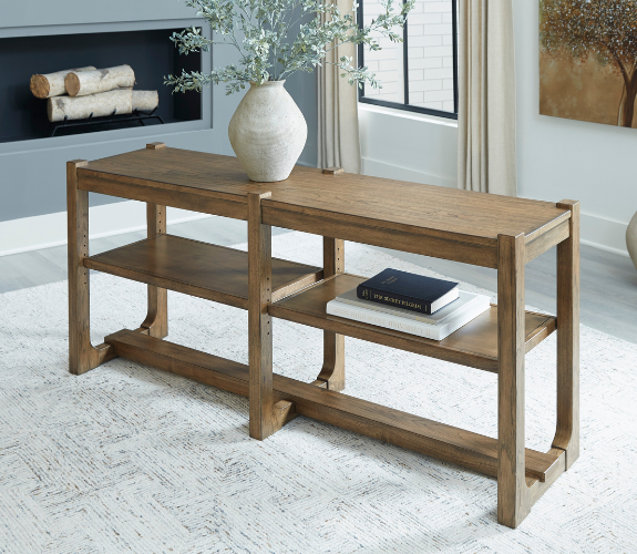 Wood Console Table with 2 Adjustable Shelves - Kariah