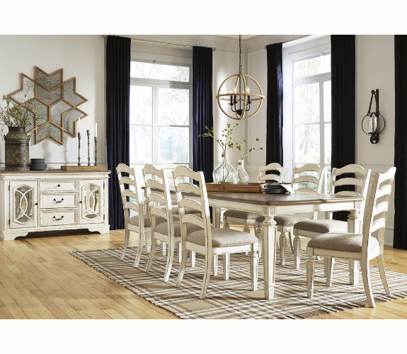 Extensible ( 4 to 6 Seaters ) French Provincial Wooden Oval Dining Table Set with 6 chairs  - Caroline